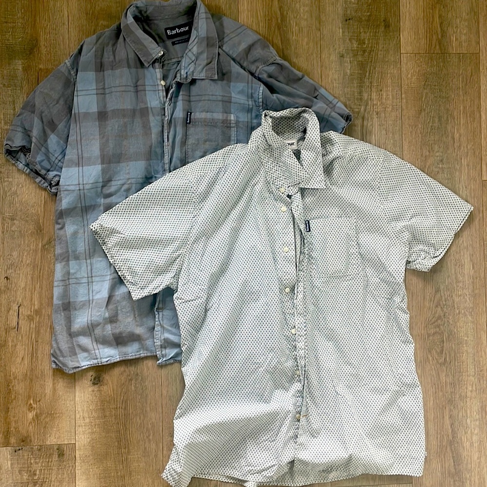 2 new Men’s Barbour short sleeve button down shirts size XL